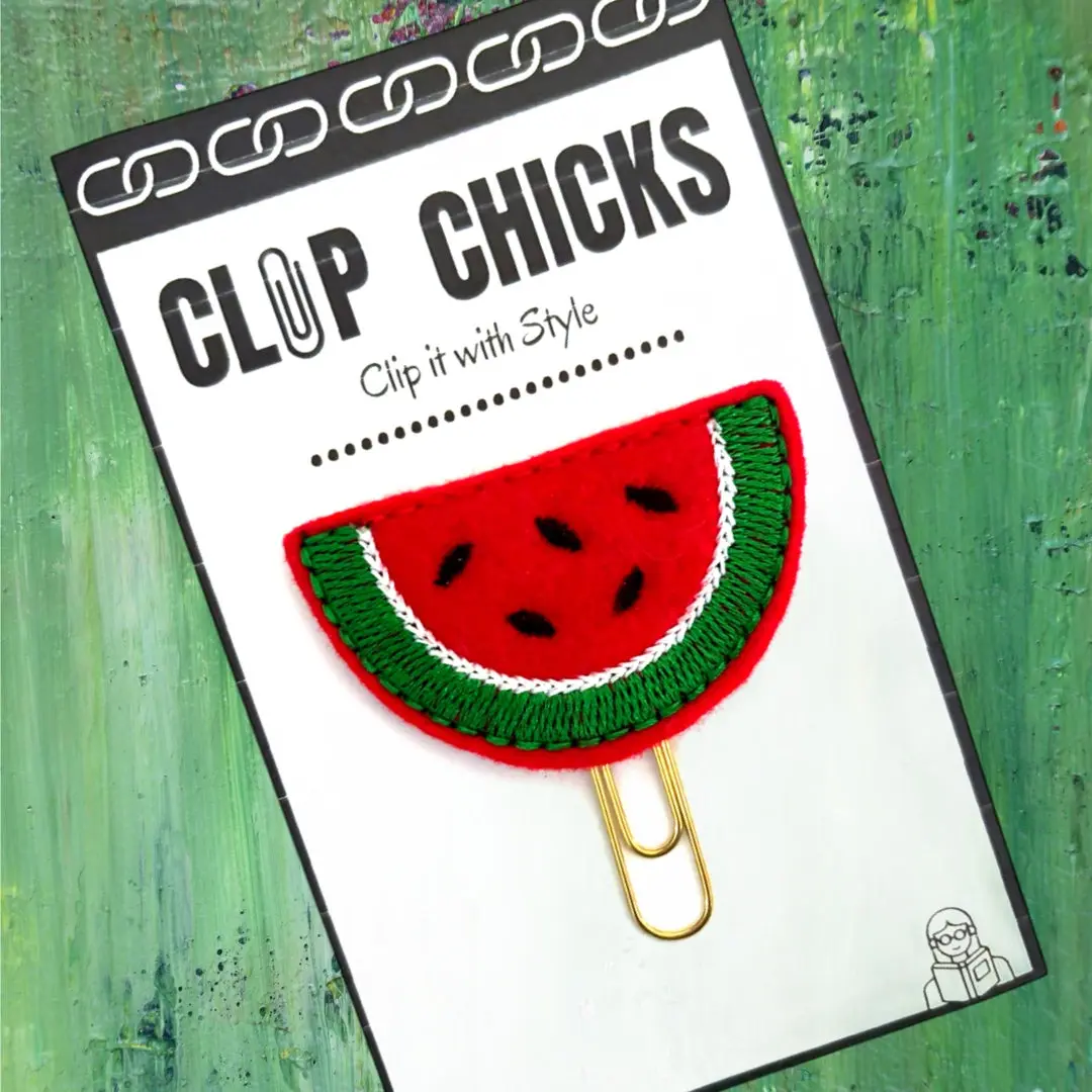 Watermelon Novelty Paper Clip, Fun Bookmark, Planner Clip, Journal Accessories, Paper Organizer, Whimsical Gift for Readers and Writers, Unique Gifts under $5.
