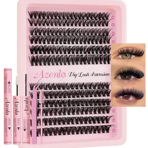 Lash Extensions 40D+60D Cluster 240pcs DIY Wispy Lash Clusters 10-16mm Eyelash Clusters for Beginners At Home Individual Thin Band Lash Kit (40D+60D Kit)