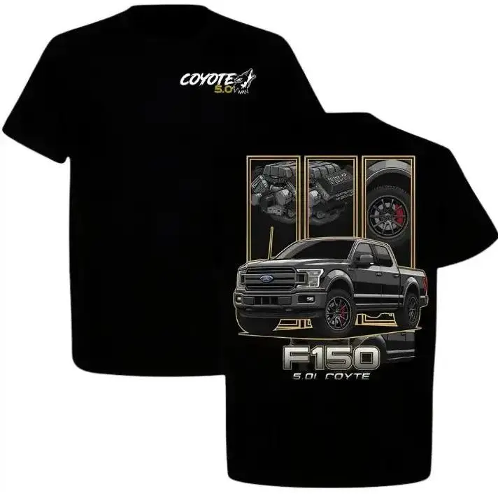 Ford F150 5.0L Coyote V8 Truck T-shirt, Pickup Truck Enthusiast, Gift for Car Lovers and Ford Owners, Perfect for Car Enthusiasts, Top Cotton Menswear, Gift For Truck Lover