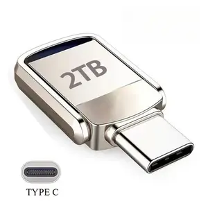2TB Flash Drive USB3.2 Ultra Speed Metal U Disk Type C Memory Stick Waterproof SSD Storage Portable For PC Phone Data Transfer