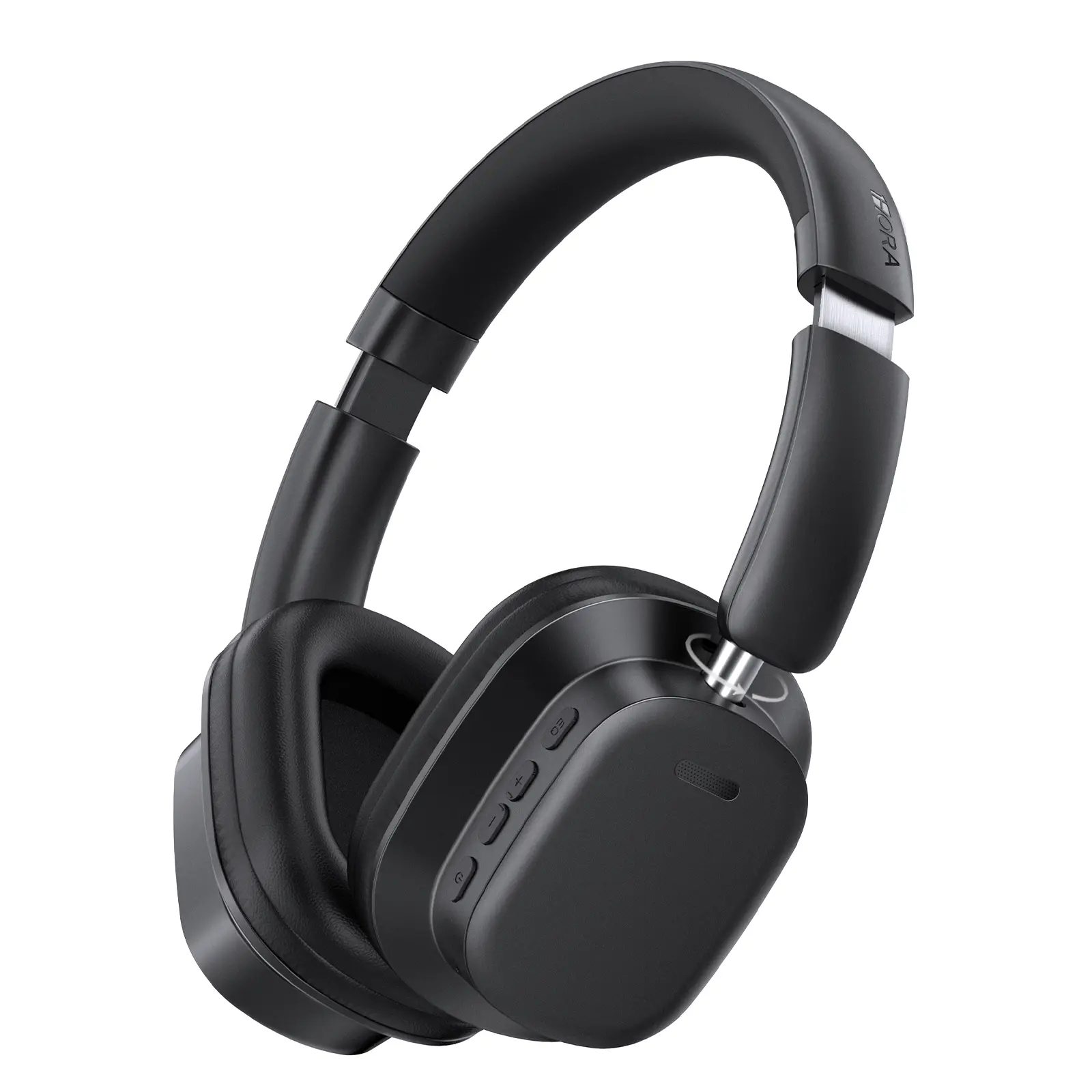 1 HORA AUT250 Rechargeable Over-the-Ear Headphones - Bluetooth 5.3, 100H Battery Life, Voice-Controlled, Foldable, Portable Wireless Headphones