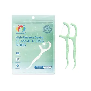 200 Pieces Dental Floss Strands, Durable, Multiple Sizes Available, Mint Flavor Oral Care, Convenient Bag Packaged Toothpicks