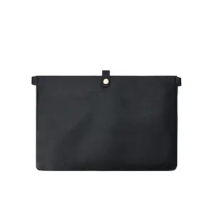 DANEAULT Laptop Sleeve – The Linda – Italian Pebbled Leather Laptop Insert for Multi-Function Tote – Slim, Protective & Stylish – For Work, Travel & Everyday Use - Women's Handbag - Black