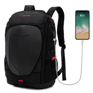 KINGSLONG Hard Shell 17 Inch Laptop Backpack for Men with USB Port for College Motorcycle Outdoor Racing Waterproof Rucksack