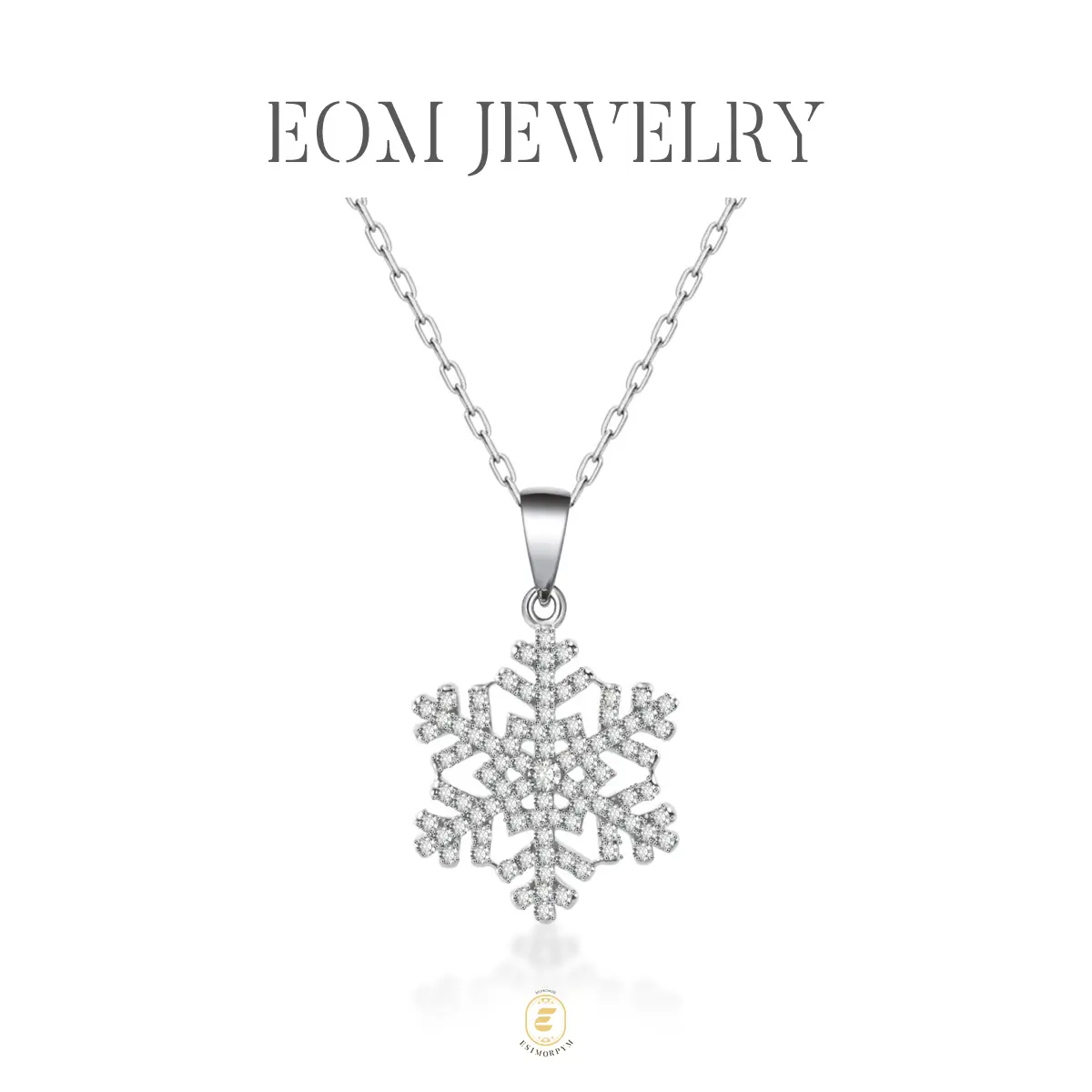 Moissanite Starlight Snowflake Pendant Necklace Silver-Plated Valentine's Day Wedding Engagement Anniversary Romantic Elegant Gift Daily Wear