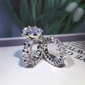 8 Carat Moissanite S925 Silver Wedding Ring Set |         Engagement, Commemorative, Mother's Day Gift for Wives, Girlfriends, Mothers, Sisters stylish vintage jewelry rams  ring purity  ring