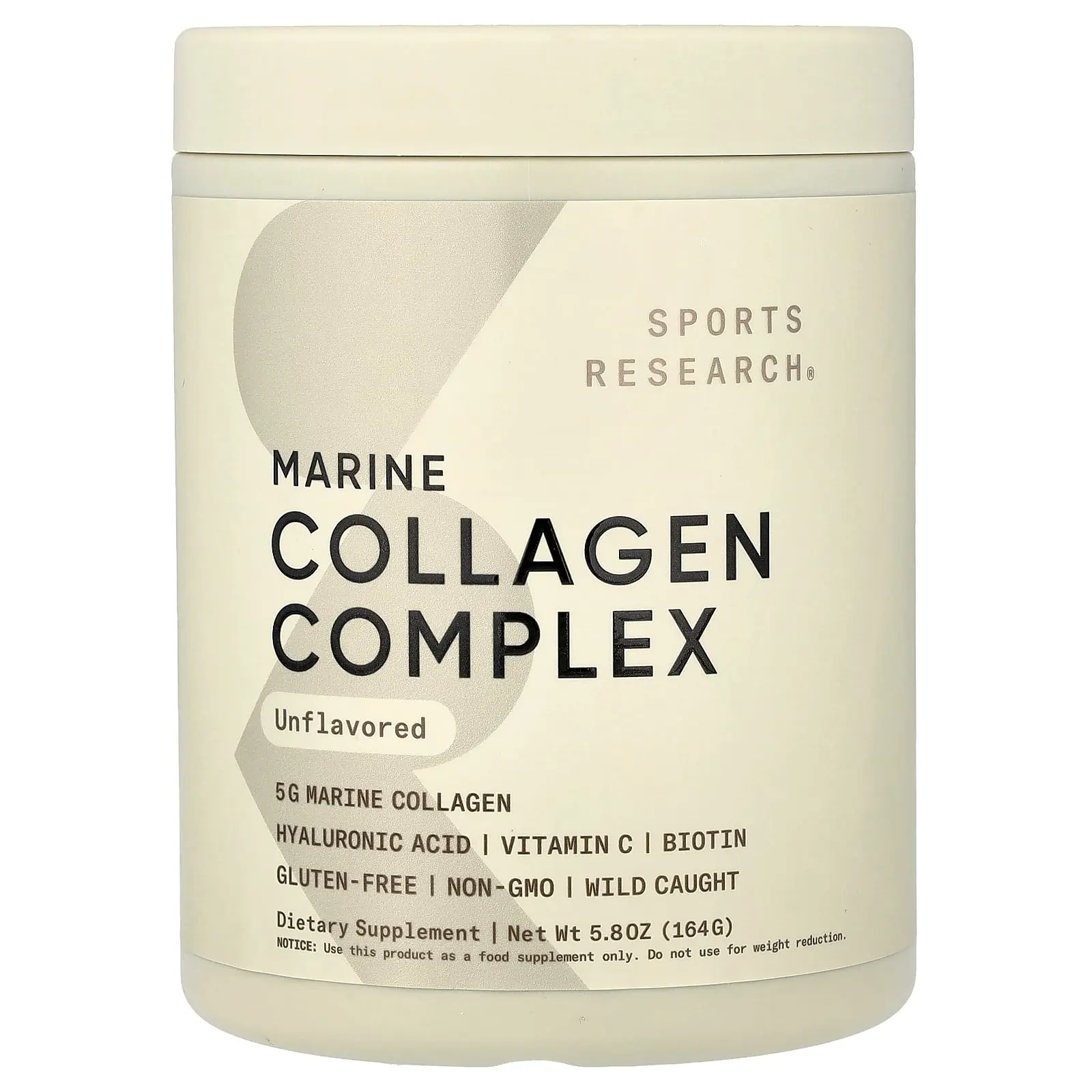 Sports Research Marine Collagen Complex, Unflavored, 5.8 oz (164 g)