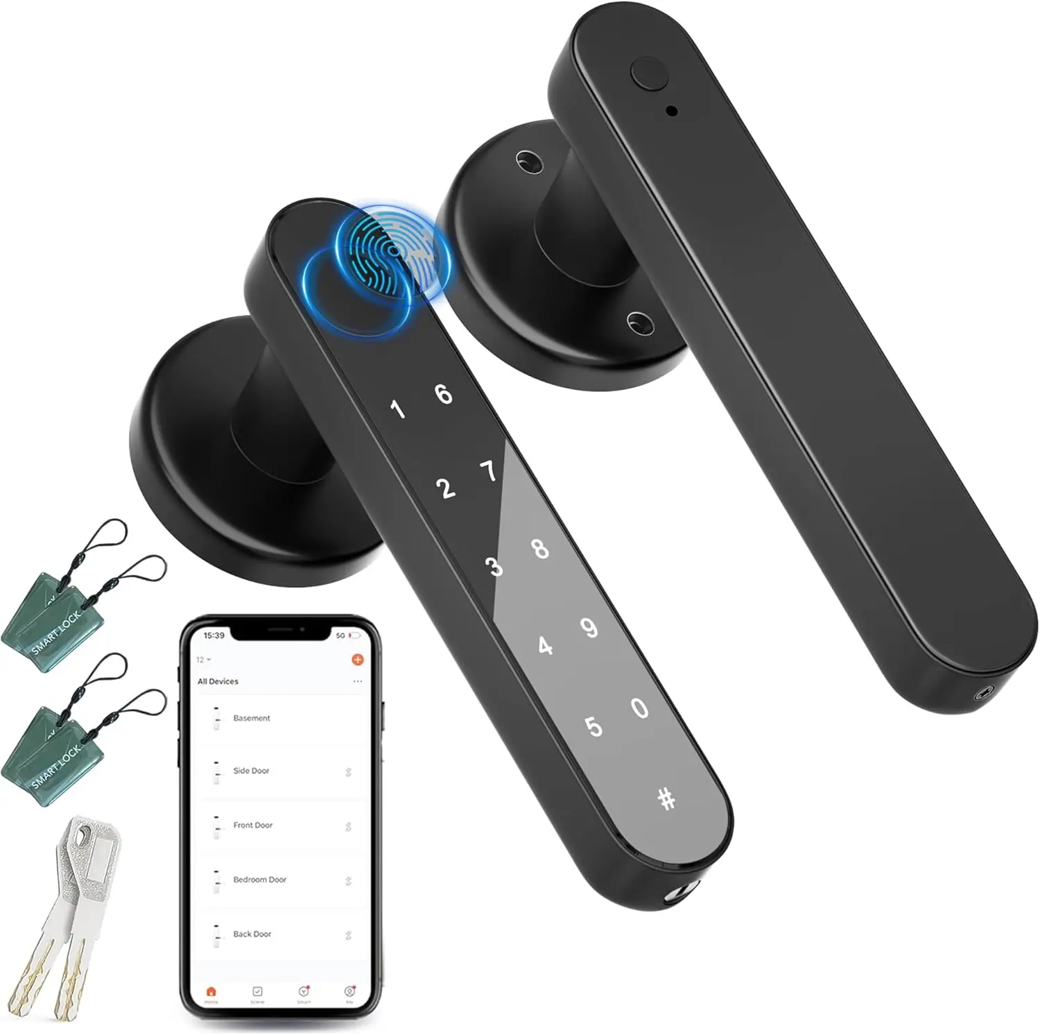 Fingerprint Door Lock, Door Knob with Biometric,Keyless Entry Door Lock with Handle,Door Locks for Bedrooms,Door Knobs Interior,Digital Door Knob