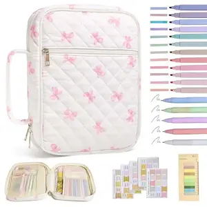 Bible Cover Case for Women Large Bible Cover with Durable Handle Quilted Bible Carrying Case for Girls Bible Study Supplies Accessories