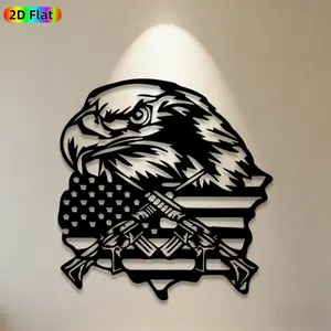 1pc Eagle & American Flag Metal Wall Art, Metal Wall Artwork, Statue Mural, Artistic, Gift for Independence Day, Patriotic Decor Enthusiasts, Metal Wall Decor Sculptures, For Outdoor Wall & Garden Fence, Patriotic Home Decor Lovers