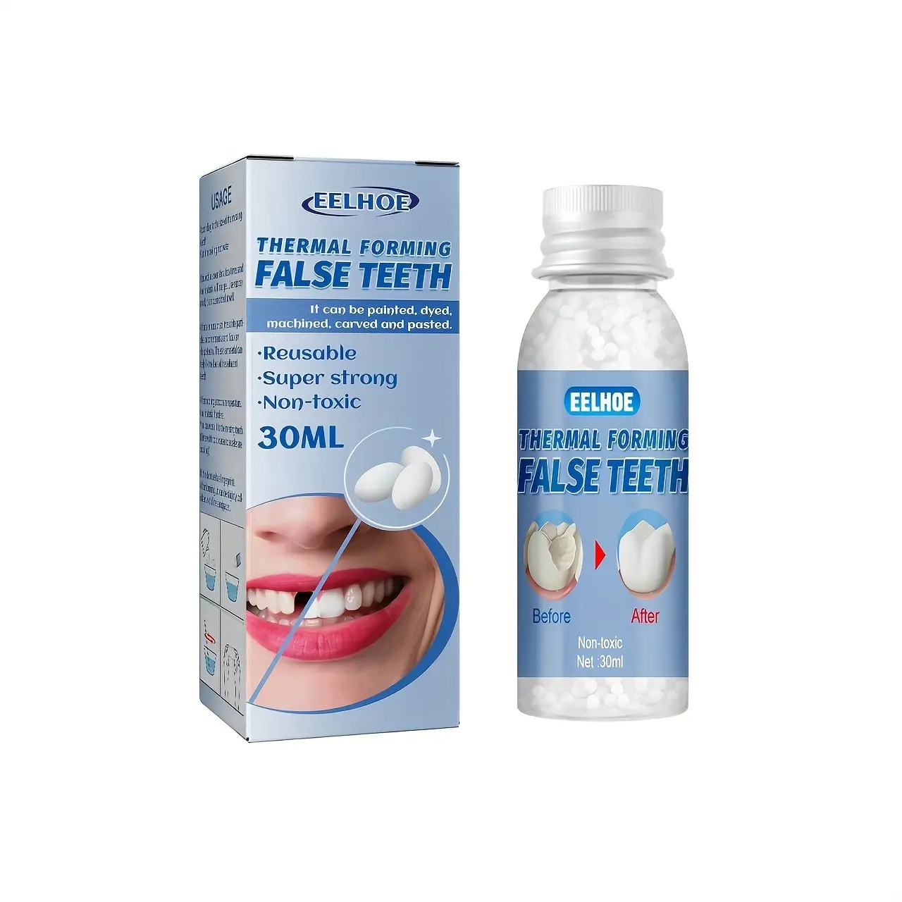 DIY Adjustable Dentures - Realistic Fit Denture Teeth, Easy to Use Denture Solution for Men & Women, Smile for Daily Wear & Special Occasions, Affordable Dental Care Gift
