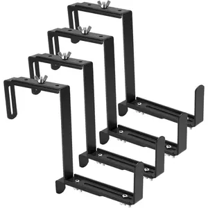 Planter Box Brackets, Adjustable Flower Brackets for Deck Railing, No Drill Window Bracket for Outdoor Planters-4 Pack