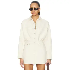 DL1961 Addison Denim Overshirt in Ecru