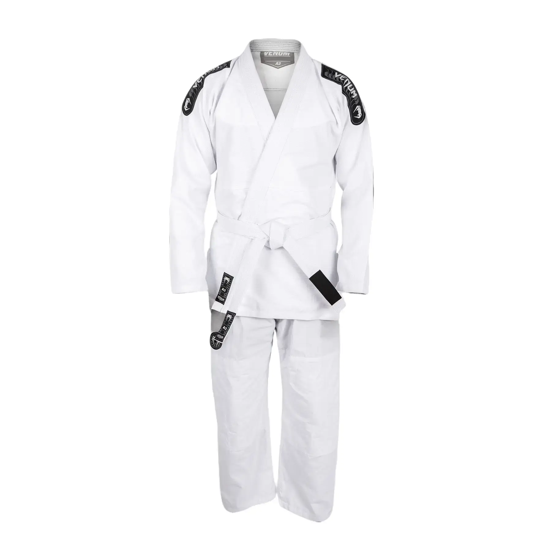 Venum First BJJ GI - White, Professional Sports Clothing with Drawstring Pants and Reinforced Crotch for BJJ Training, Brazilian Jiu-Jitsu, Cotton-Poly, Preshrunk Fabric, All-Season