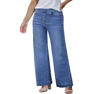Eytino Womens Plus Size Jeans Straight Leg High Waisted Stretchy Denim Pull On Pants with Pockets(1X-5X) Eytino Womens Plus Size Jeans Straight Leg High Waisted Stretchy Denim Pull On Pants with Pockets(1X-5X)