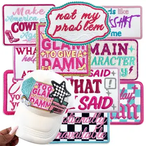 CY 10PCS Iron on Patches Phrase Embroidered Appliques for Clothing Random Assorted Styles Funny Patch Repair DIY Accessories