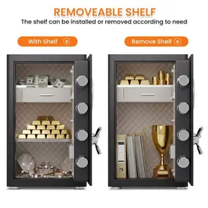 Bellemave  Ft Large Home Safe with Fireproof Bag, Heavy-Duty Steel Construction, Digital Keypad, 10mm Door & 28mm Bolts, Removable Shelf, Jewelry Box, Dual Alarm & Silent Mode