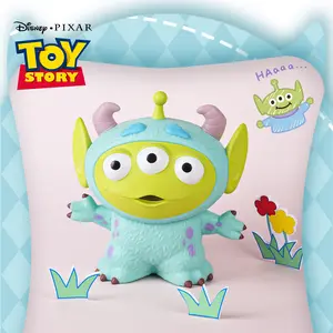 1PC Disney officially licensed Toy Story Alien Sulley Figural Bank Save Money Bank Oddly Shaped Coin Bank Anime Movie Characters Statue Model Desktop Ornament Dopamine Color Best Birthday Gift