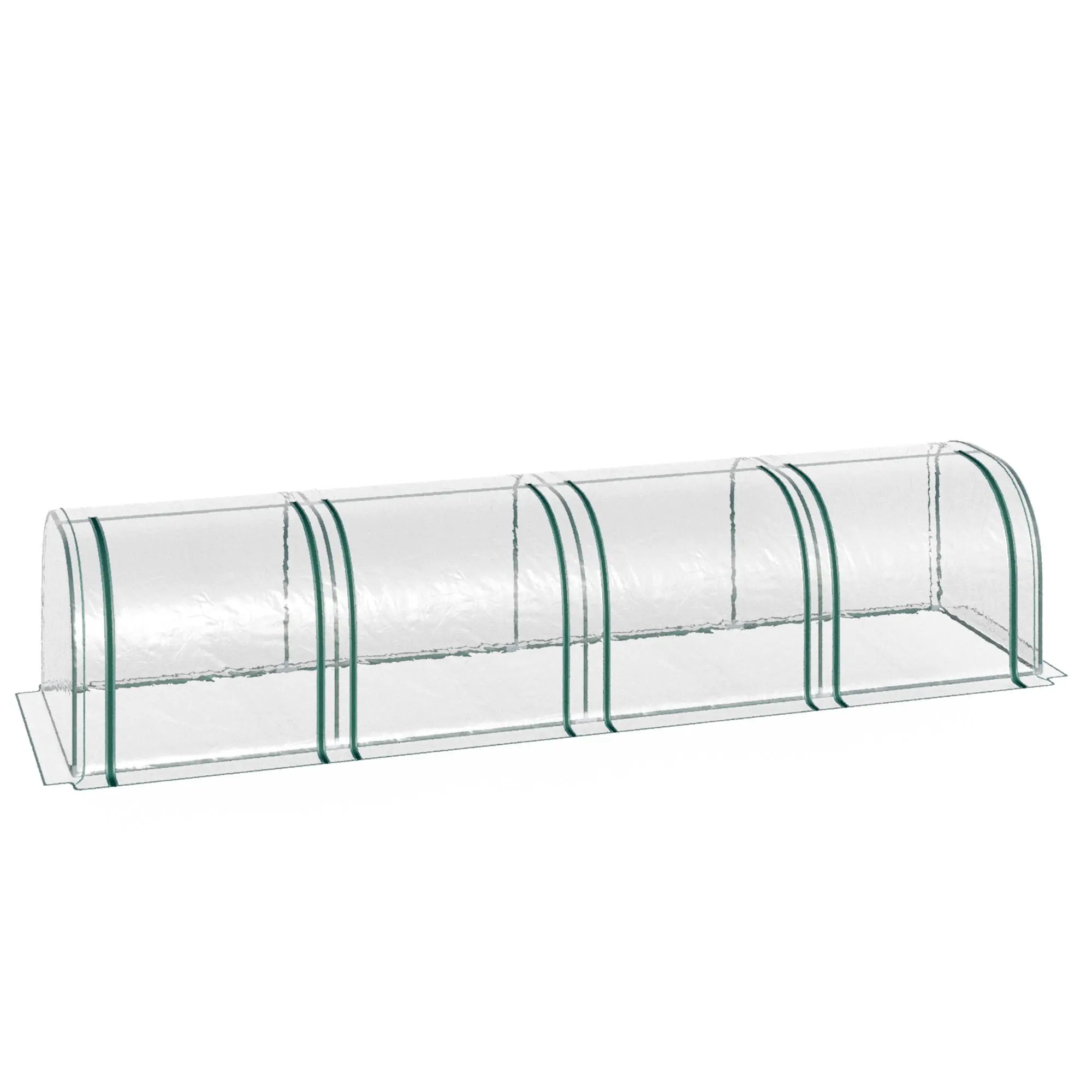 Outsunny 13' x 3' x 2.5' Mini Greenhouse, Portable Tunnel Green House with Roll-Up Zippered Doors, UV Waterproof Cover, Steel Frame, Clear