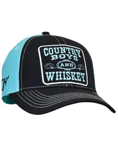 Women's Cowgirl Hardware Country And Whiskey Ball Cap - 201268-Turq