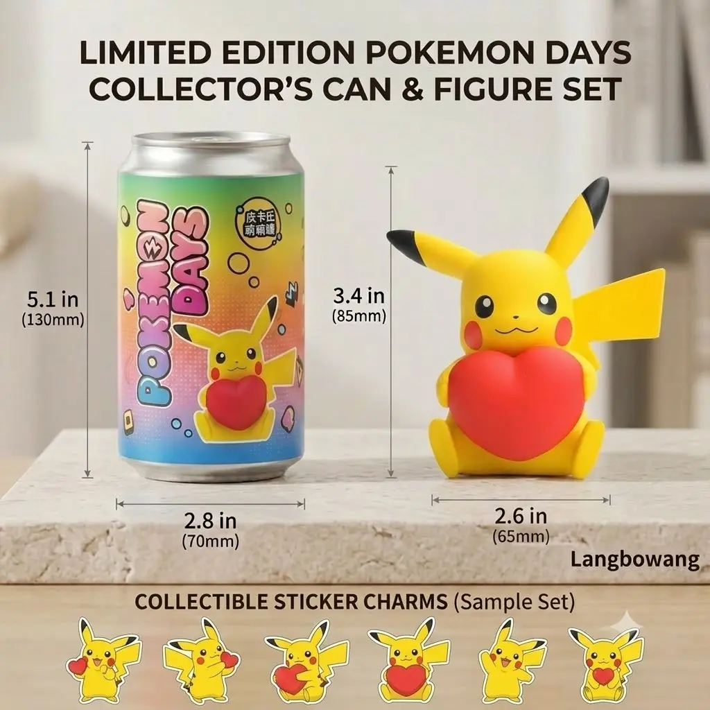 Langbowang Pokemon Days Limited Edition Love Pikachu Collector’s Can & Figure Set