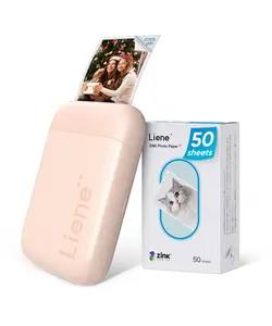 Liene 2x3” Photo Printer, Mini Picture Printer w/ 10 Zink Adhesive Paper, Bluetooth 5.0, Compatible w/iOS & Android, Portable Color Mono Instant