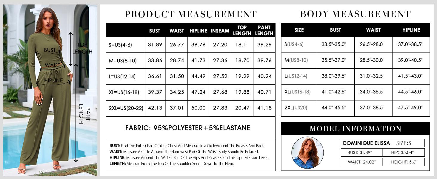 BTFBM 2-Piece Ribbed Knit Long Sleeve Crop Top Wide Leg Pants Matching Lounge Set Loungewear