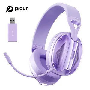 Picun G1 Wireless Gaming Headset, 2.4GHz Wireless Headphones/Bluetooth 5.4, Detachable Noise-Cancelling Microphone, Lightweight Gaming Headset for PS4, PS5, PC, Phone（Excludes Xbox）