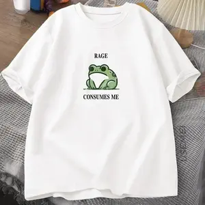Rage Consumes Me Frog Vintage T Shirt Men Women Tee Nature Lover Silly Frog Retro T-Shirt Mens Clothing  Short Sleeve Top graphic Long Sleeve Crop Top Women's Letters-Printed