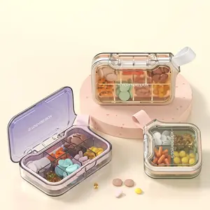 4/7 Compartment Sealed Pill Box, Medicine Organizer, Food-Grade Polycarbonate Travel Medication Storage Container, Moisture-Proof with Safety Lid, Portable Design for Daily Use