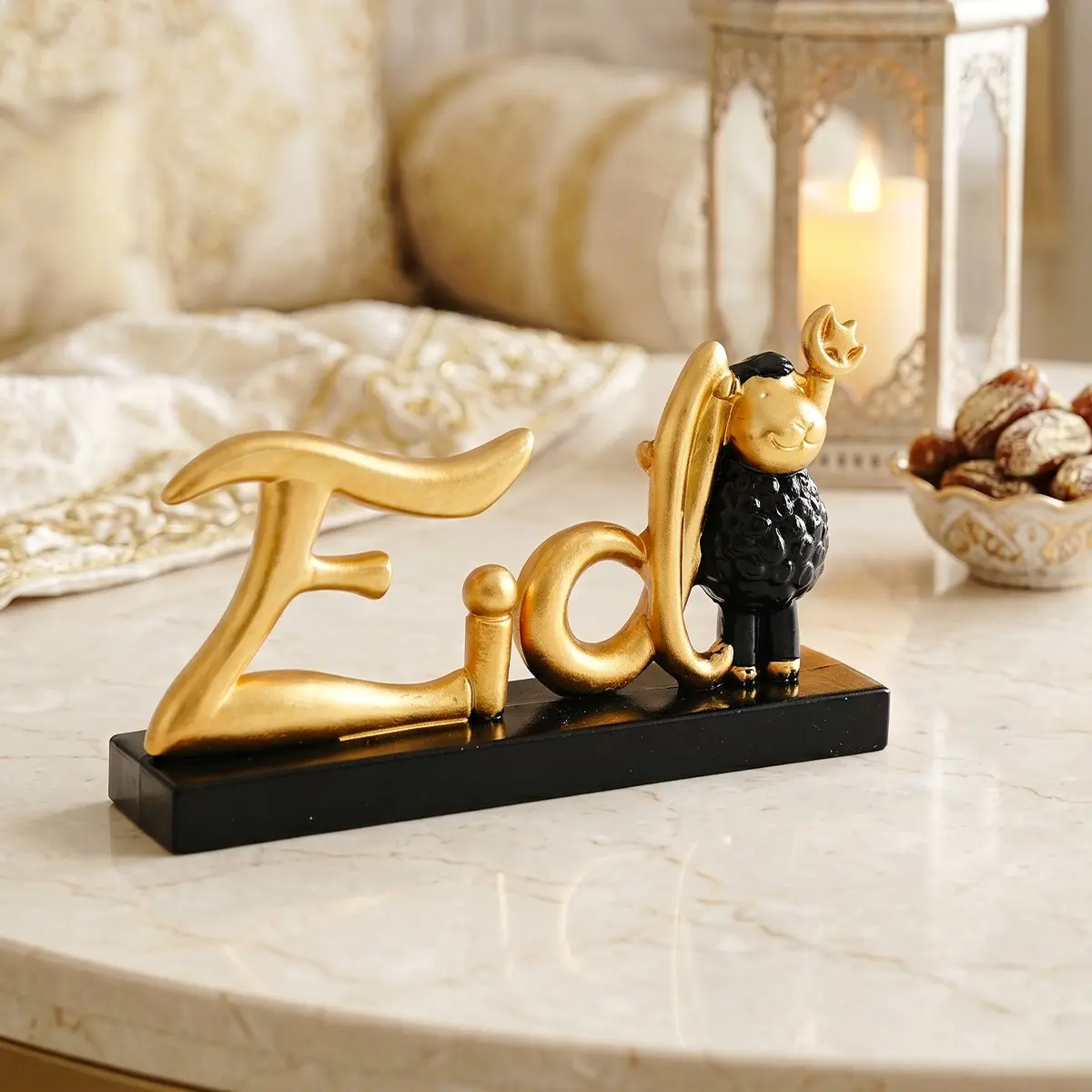 Ramadan Sheep Star Moon Ornament, Creative Eid Decoration Art, Resin Handmade Craft, Home Desktop Decor, Islamic Festival Gift, Religious Home Decor