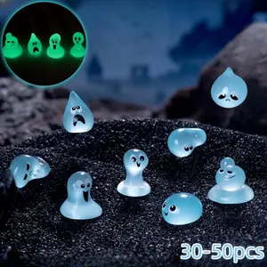 Random Style Luminous Water Drop Decoration, 30/50pcs Cute Glow in The Dark Water Elf Decoration, DIY Decorative Accessories for Home & Garden & Yard, Halloween, Cute Collectible Figurines