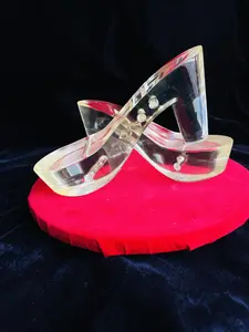 Dazzling Tootsies Clear Platform Heels inspired by Marilyn Monroe's Cinderella Slippers/Lucite Heels