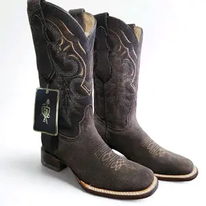 Brown Suede Cowgirl Boot/Bota Cafe Vaquera Gamuza