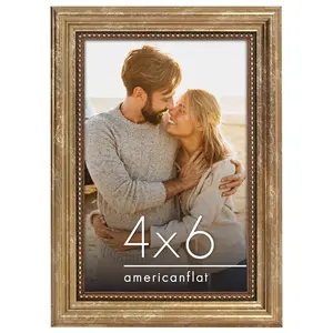 Americanflat Vintage Picture Frame 4x6 Without Mat Shatter-Resistant Front for Tabletop or Wall Display Elegant Photo Decor