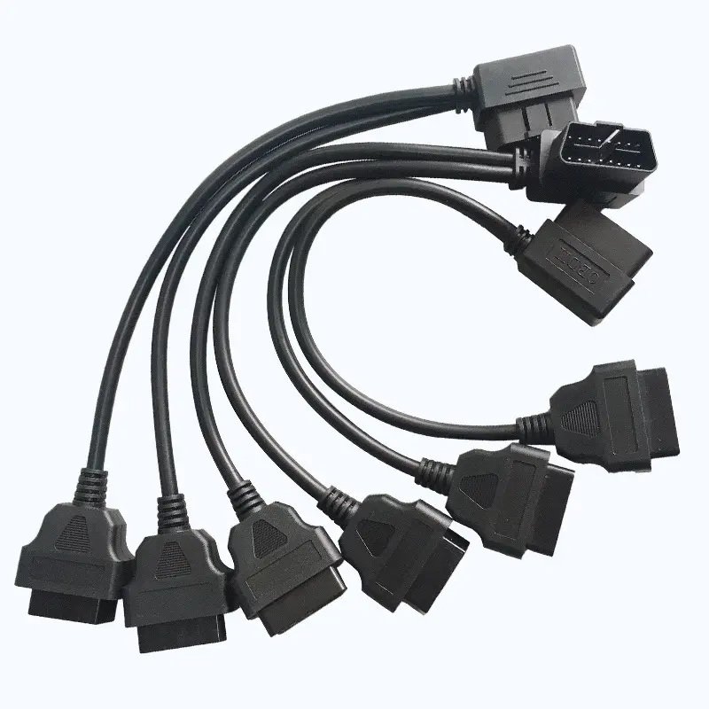 Car Diagnostic Extension Cable OBD2 One-to-Two Male to Two Female Straight Head Diagnostic Tool