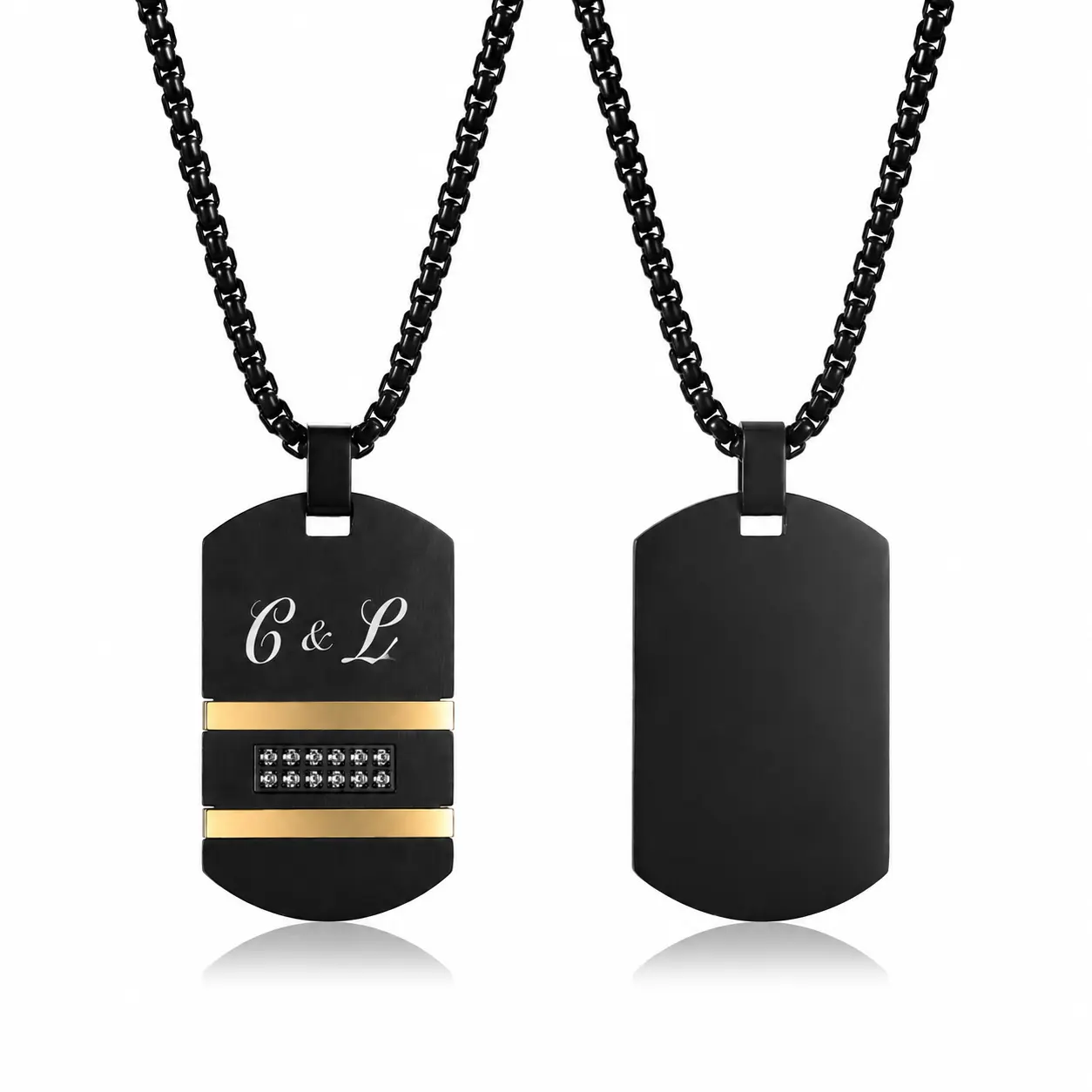 Personalized Custom Legacy Tag Chain – Engraved Everything Just for You(Come with Jewelry Box, specify text in the notes)