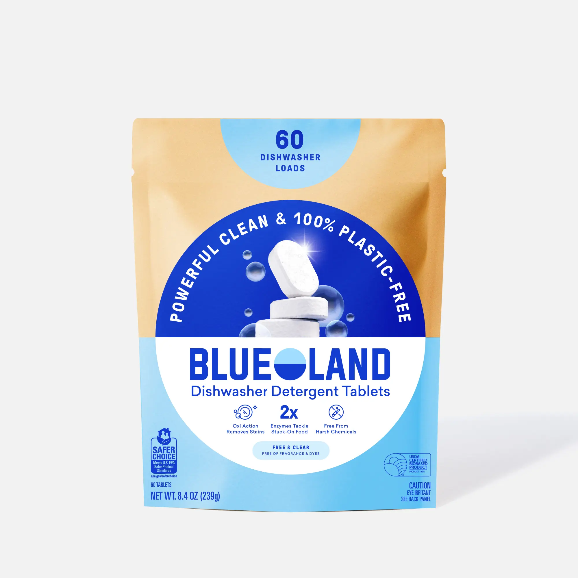 Blueland Dishwasher Detergent Tablet Refills, 100% Plastic-Free Plant-Based Eco-Friendly Dish Soap Tablet Refills Powerful Cleaning Solution Burst