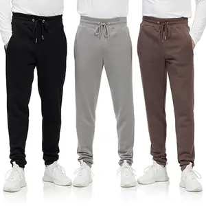 3 Pack Men's Fleece Lined Joggers Active Athletic Jogger Sweatpants With Drawstring Zipper Pockets Sizes S-3XL