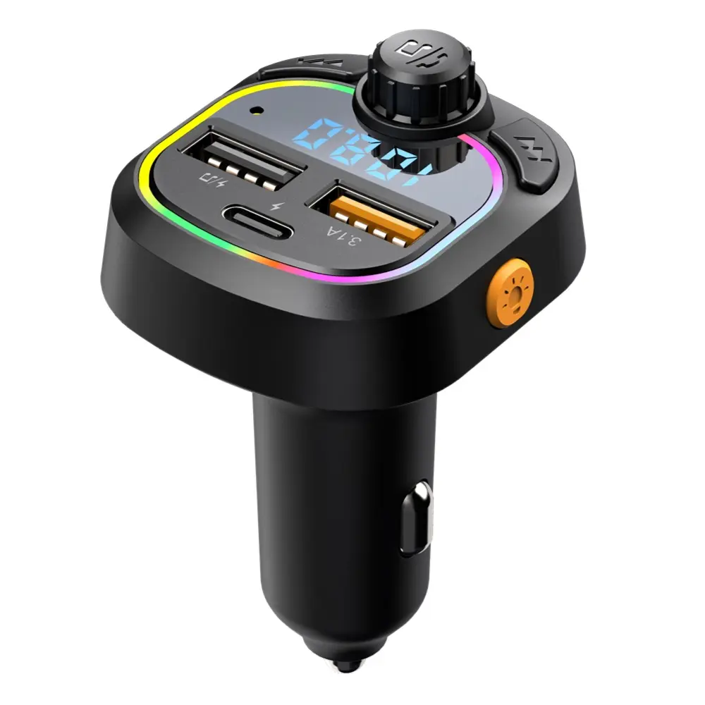 Fm Transmitter for car BT-compatible 5.3 Hands-Free Car Aux Radio Modulator Mp3 Player with Fast Charging Adapter, Car Connectivity Adapter, Car Audio Accessory, Car Wireless Adapter, Car Gadgets