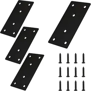 4pcs Stainless Steel Anti-Rust Flat Brackets, 4''x2'' (LxW) Countersunk Metal Mending Plates, Furniture Joiner Wood Connectors