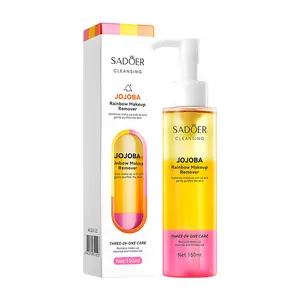 Jojoba Rainbow Makeup Remover Oil- Gentle 3-in-1 Formula to Dissolve Waterproof Makeup, Cleanse Pores, and Moisturize