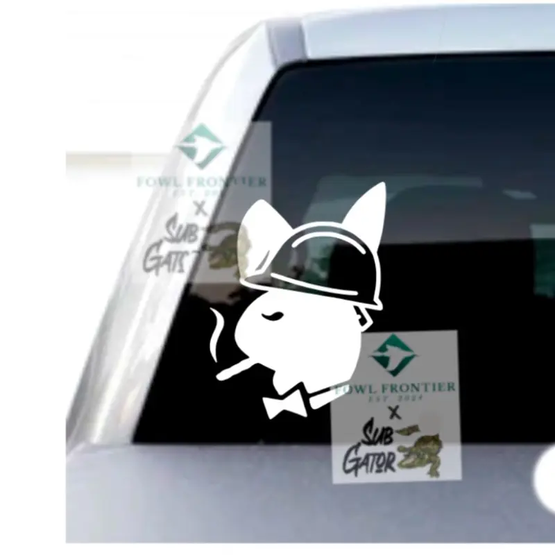Play bunny construction blue collar Decal for Trucks or Cars Sticker in Various Colors and Sizes Perfect for Vehicle Decor and Conversation Starter