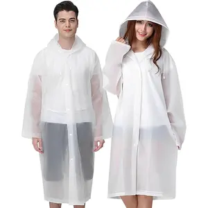 EVAP Rain Ponchos for Adults Reusable 2 Pcs Raincoats Emergency with Hood Drawstring Clear Design for Women Men Summer Use