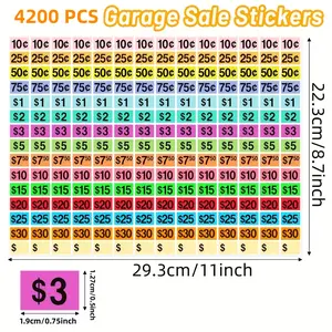 4200 Pcs Polka Dot Matte Self-Adhesive Price Tags Stickers Disposable Pricing Labels for Garage Sales Flea Markets  Yard Sales High Quality Matte Paper with Strong Adhesive Backing
