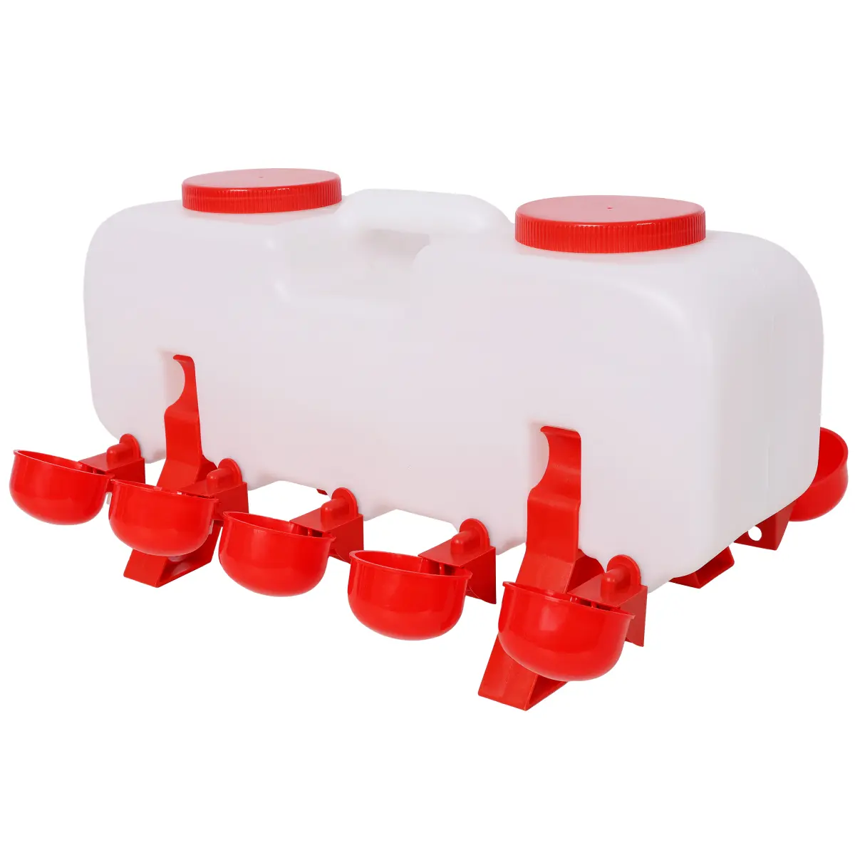 2.5 Gallon Automatic Poultry Waterer, Rectangular High Toughness Plastic Chicken Water Feeder with 10 Water Cups, Weather Resistant Easy Clean No Waste Water Dispenser for Chicken Duck Goose Indoor Outdoor Poultry Farming