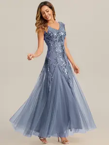 EVER-PRETTY 2026 New Trend Embroidered Sequin Cap Sleeve High Stretch Dress For Evening Event, Gala And Occasion EE02559