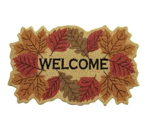 VCNY Home Multicolor Welcome Leaf Outdoor CoirDoormat