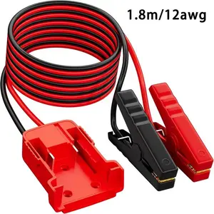 6FT 12AWG Jumper Cable Clamps, Compatible with MIL 18V Lithium Batteries, Heavy-Duty Connector for Emergency Car and Vehicle Jump Starting