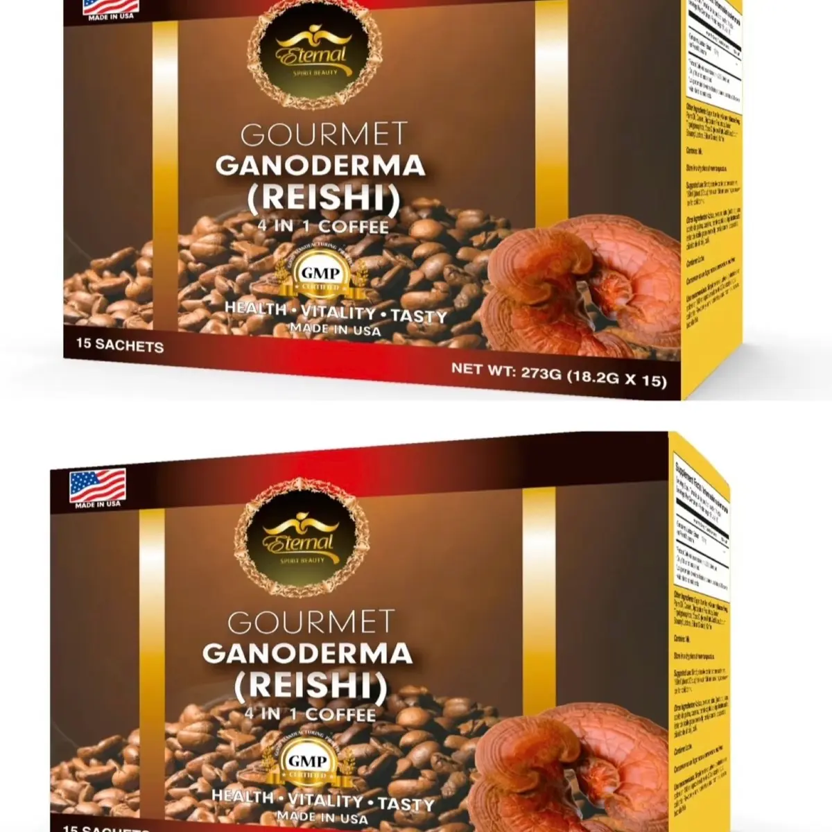 2x Eternal Gourmet Ganoderma coffee 4 in 1 Reishi , mushroom coffee cafe de ganoderma